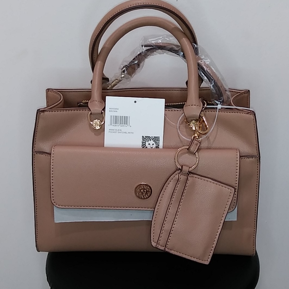 NWT Anne Klein Pocket Satchel Bag
